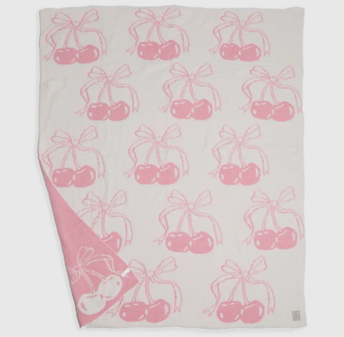 Pink Cherries Throw Blanket