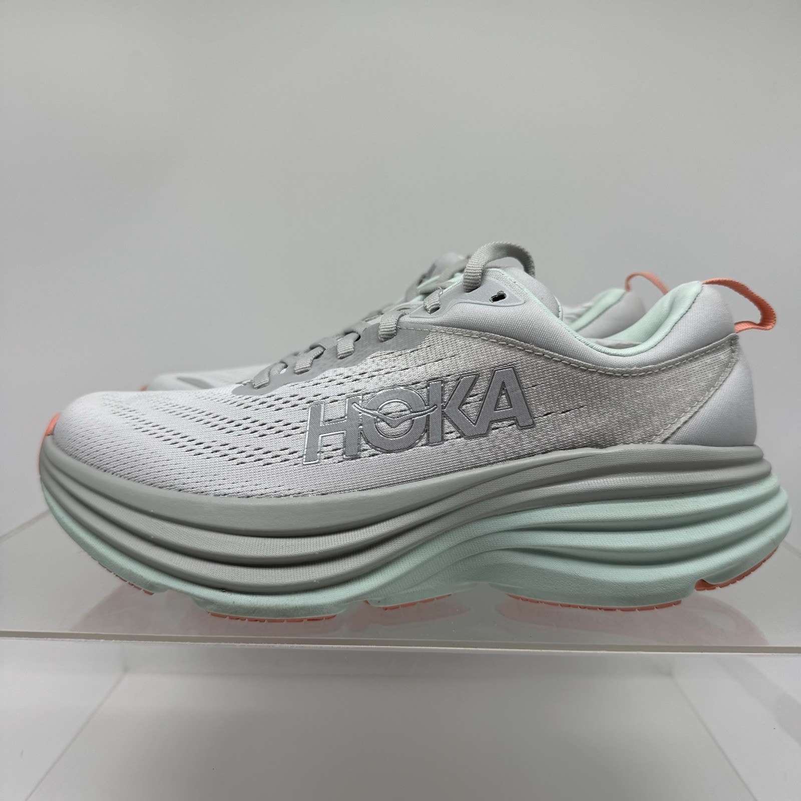 Hoka One One Bondi 8 1127952 SQB Stardust Aqua Breeze Grey Women Size 7.5 B
