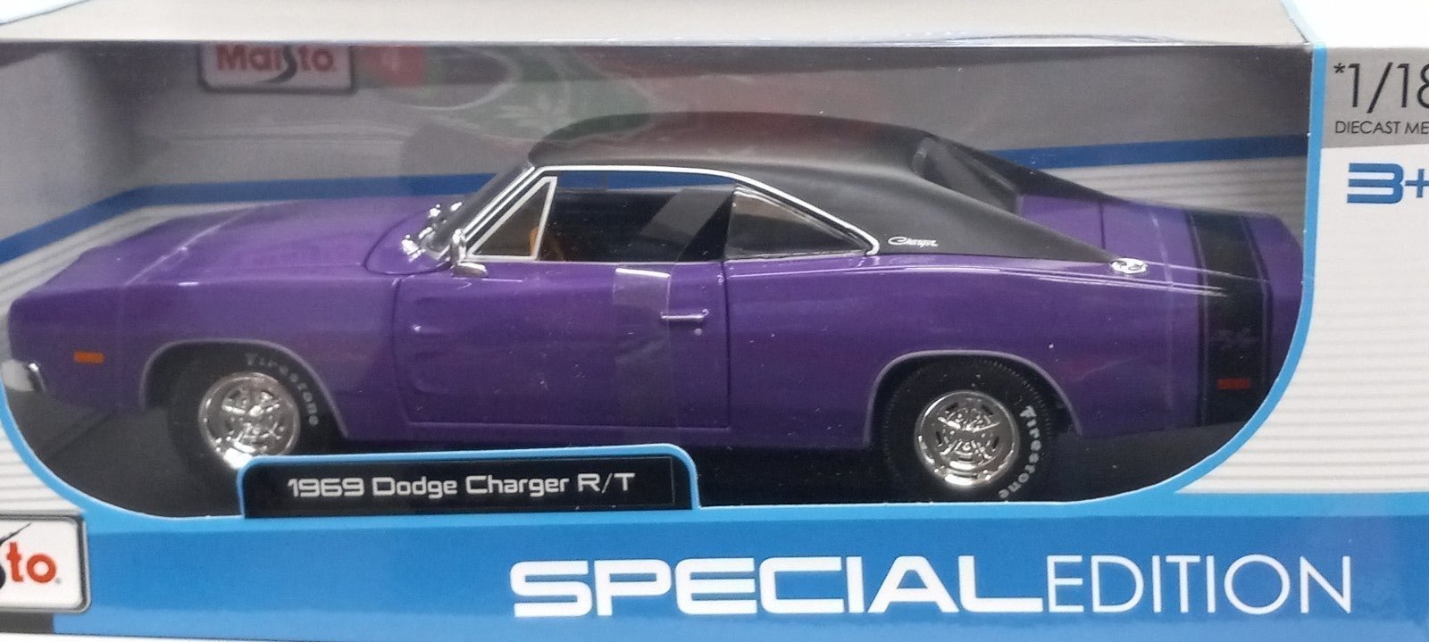 1969 PURPLE DODGE CHARGER R/T 1/18 Scale by Maisto Special Edition Die cast Car