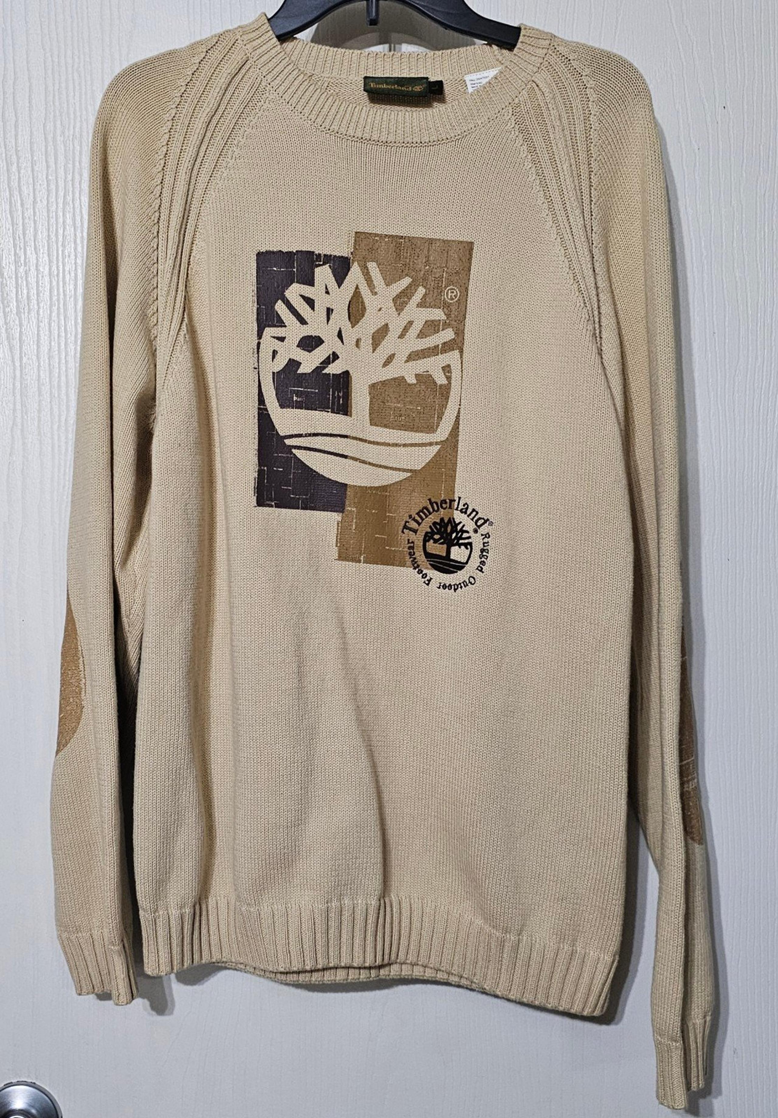 Timberland Tree Logo Crew Neck Pullover Sweater Men's Size Large