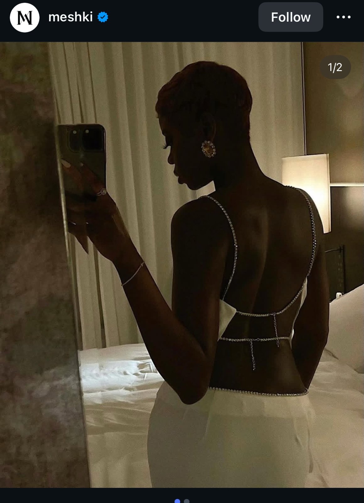 Meshki white two-piece Dayana set