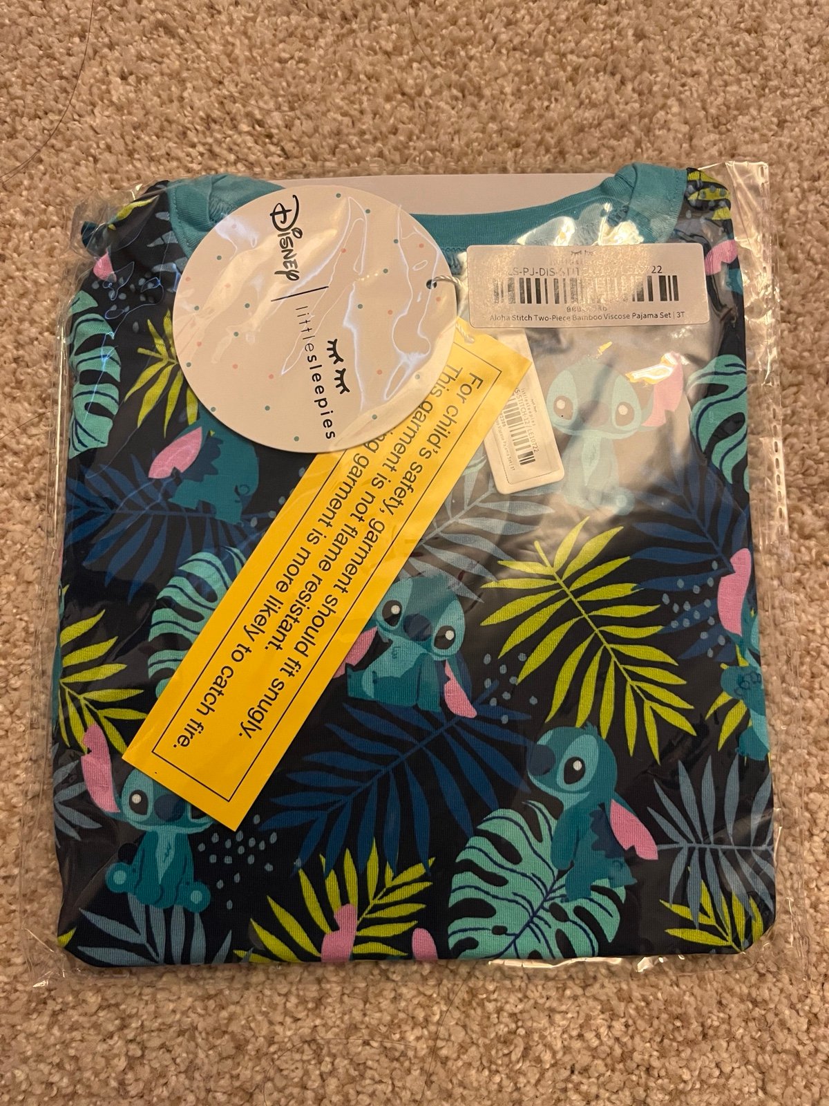 little sleepies Disney Aloha Stitch Pajama Pajama Set size 3T