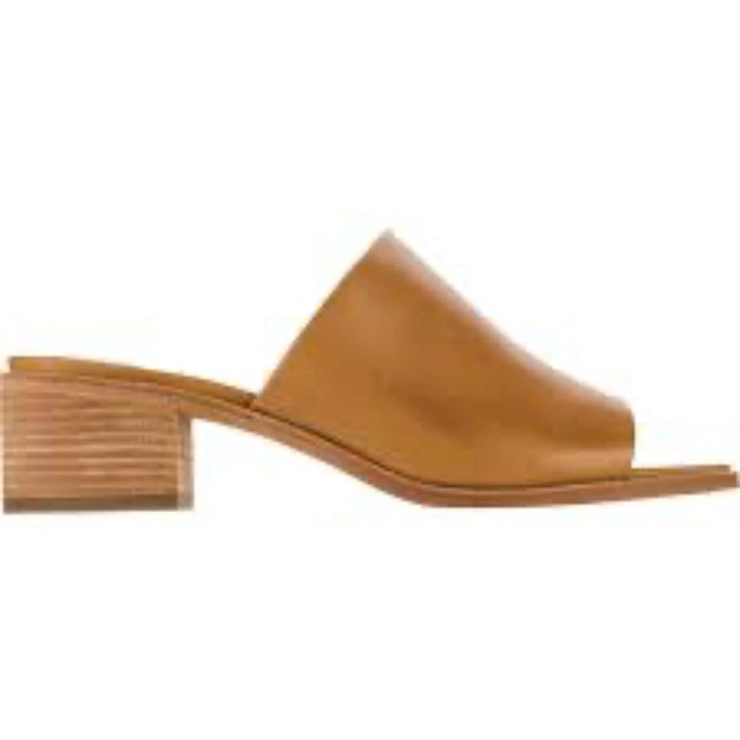 Frye Women's Tan Leather Mule Heels Size 9 EUC