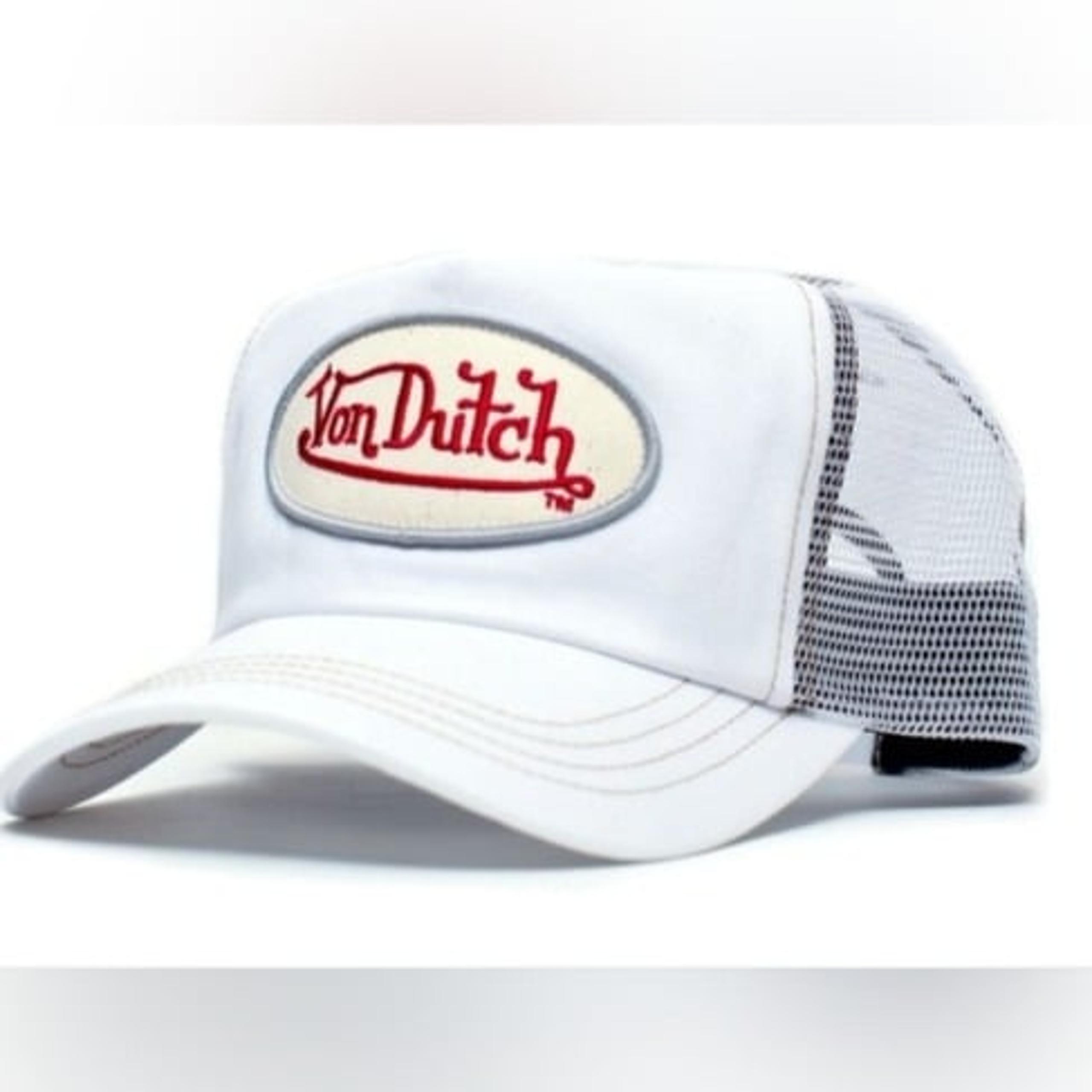 Retro Von Dutch Originals Vintage (2005) White Mesh White Twill Chris Hat Cap Cl