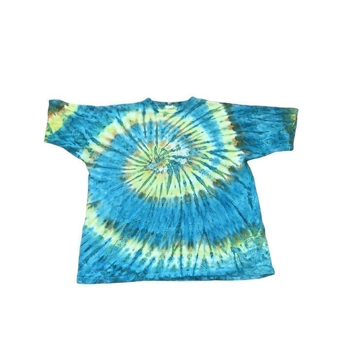 Earth Tribe Tie Dye Swirl Single Stitch Grunge T Shirt L Hippie Skate Vintage