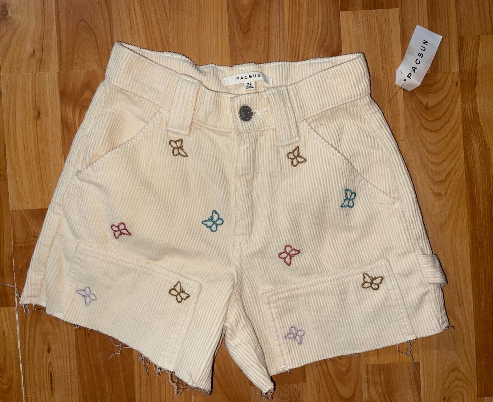 PacSun Butterfly Corduroy Cutoff Shorts
