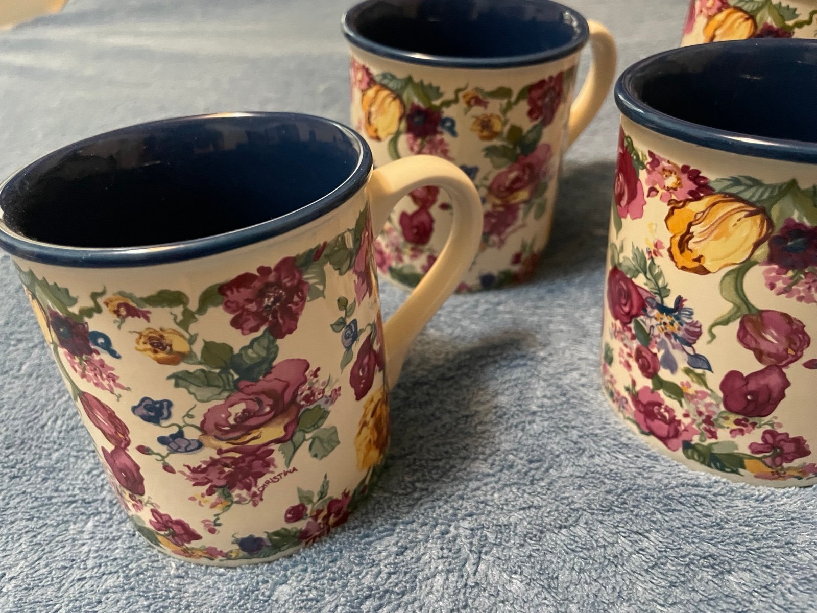 Set of 4 Vintage 1988 Potpourri Press Coffee Tea Cups