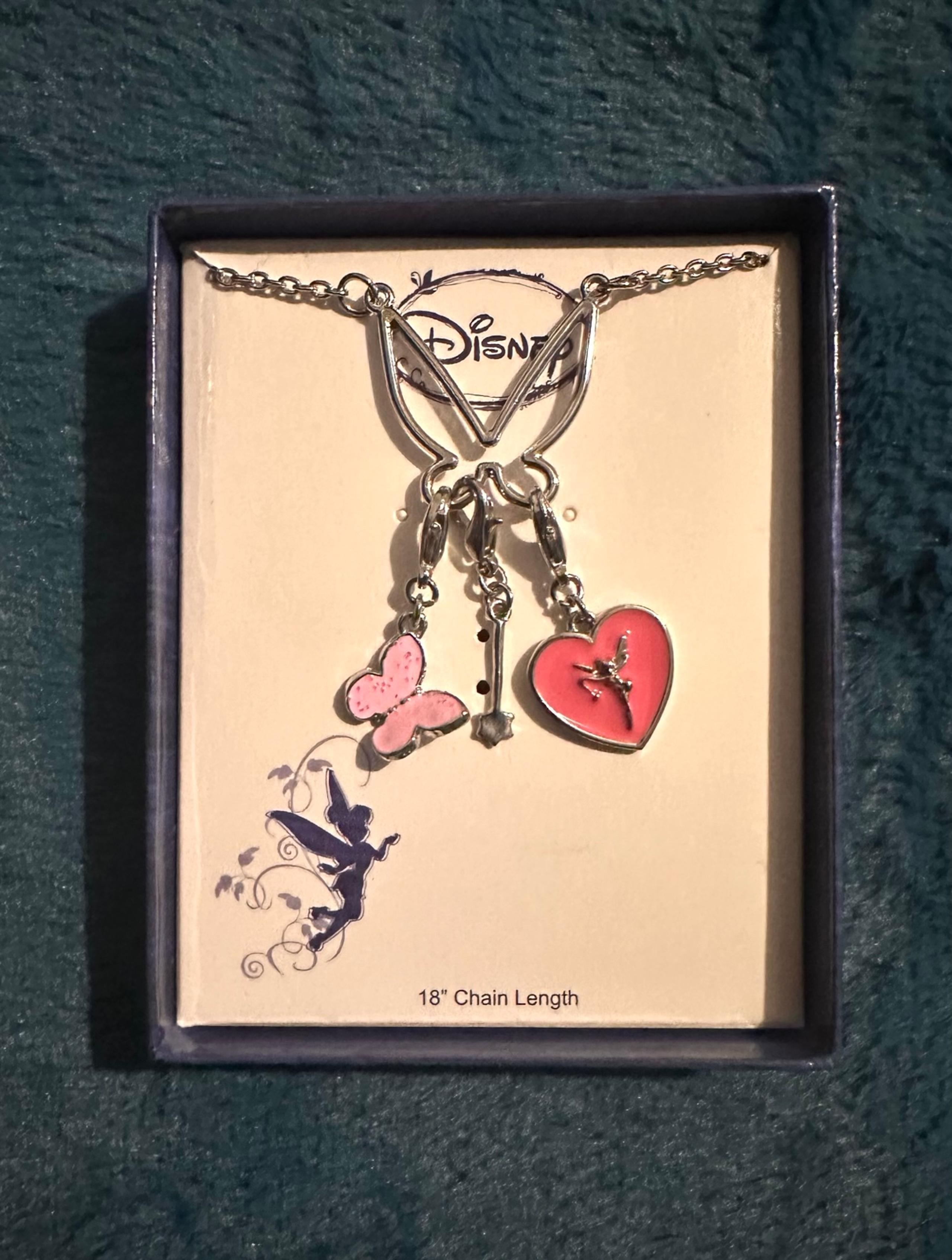 Disney 18’’ Tinkerbell Heart Charms Necklace