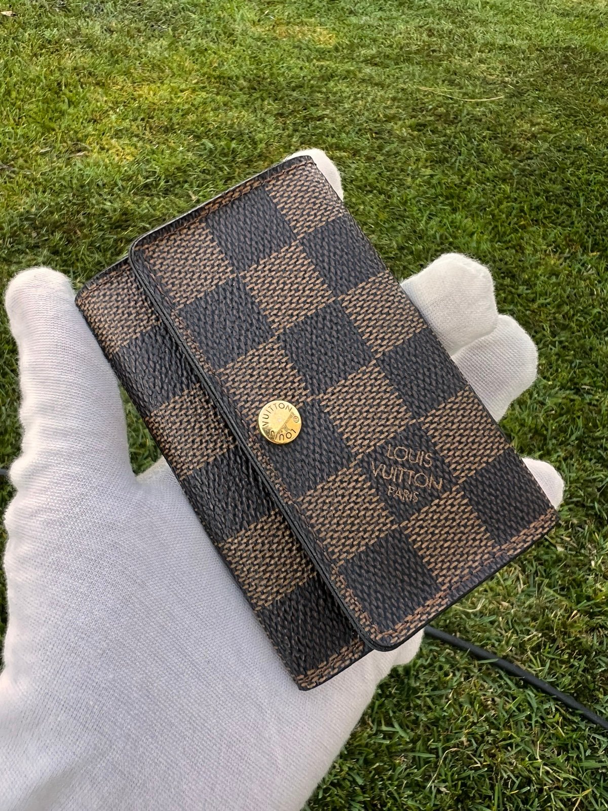 Louis Vuitton Brown and Tan Checkered key holder