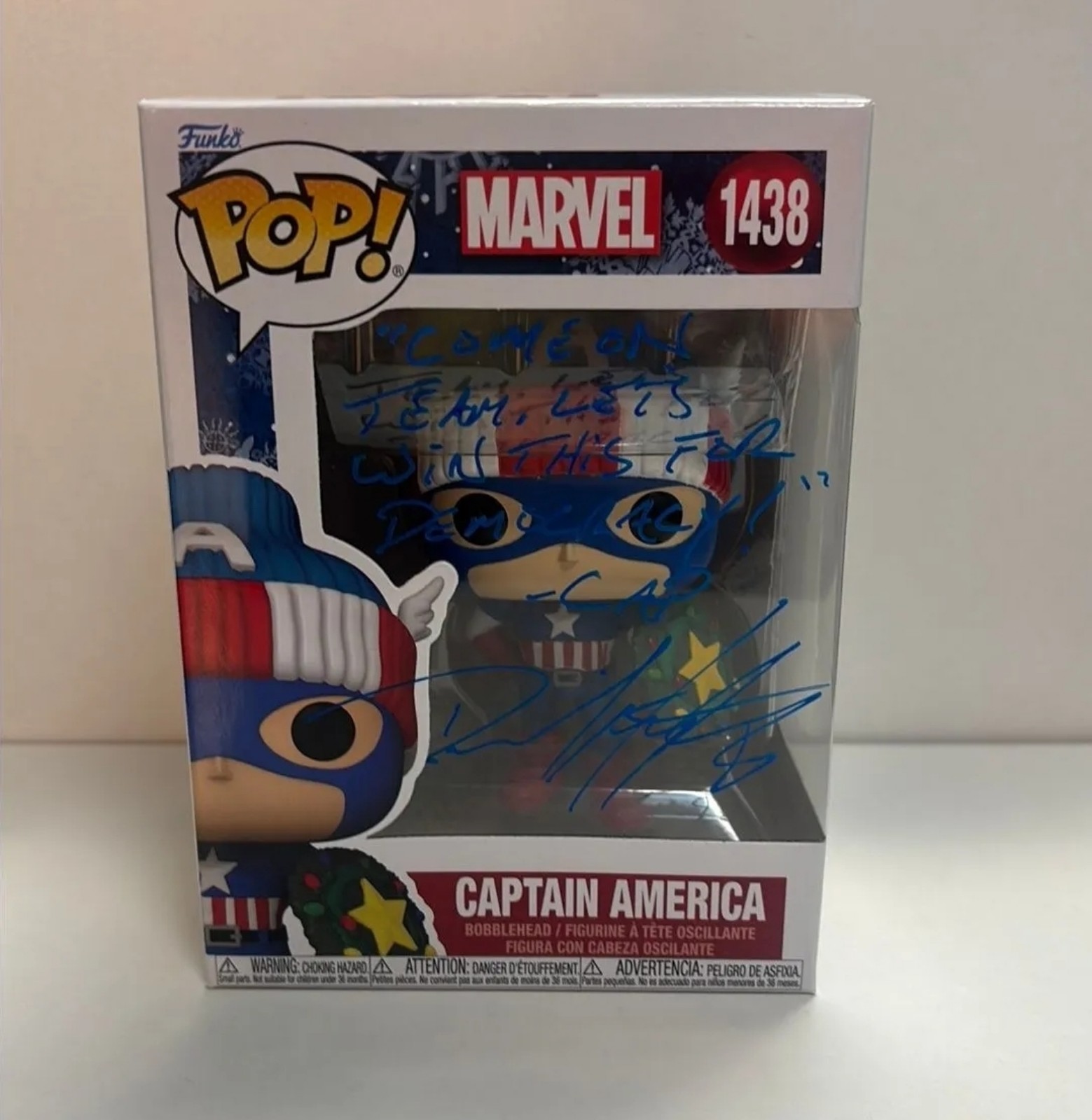 Marvel Captain America - David Hayter Signed SWAU Certified Funko Pop
