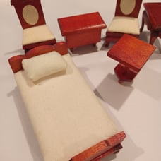 Vintage Redwood Doll Furniture Assortment