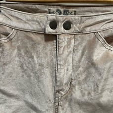Free People Light Tan Crushed Velvet High Waist Relaxed Jeans Size 25