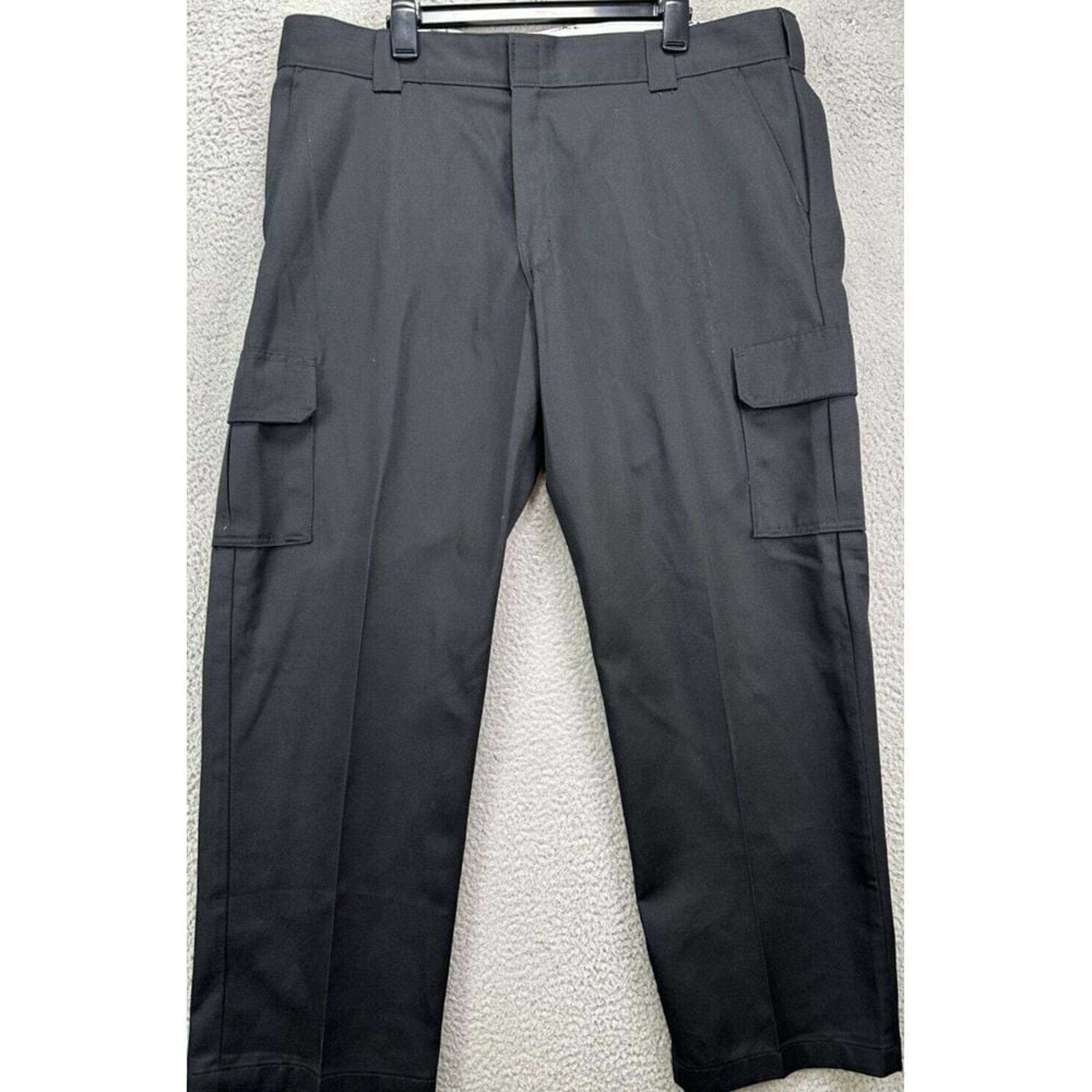 Dickies Pants Mens 42X30 Black Cargo Relaxed Straight Flat Front Outdoor Pockets
