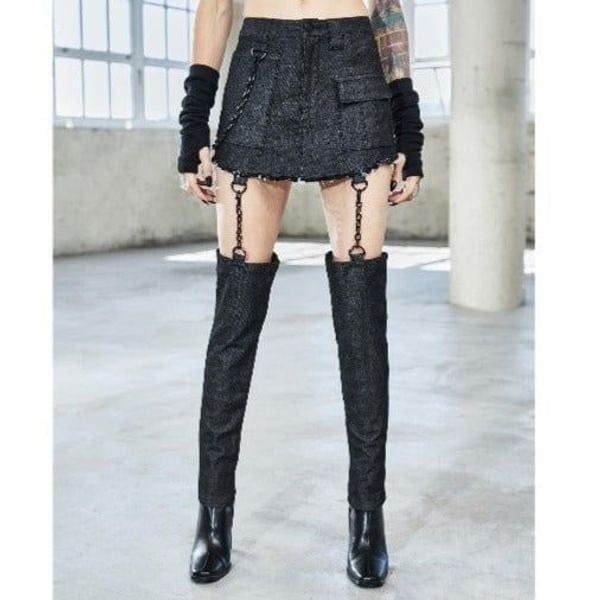 Goth Emo Dark Wave Chained Mini Skirt M