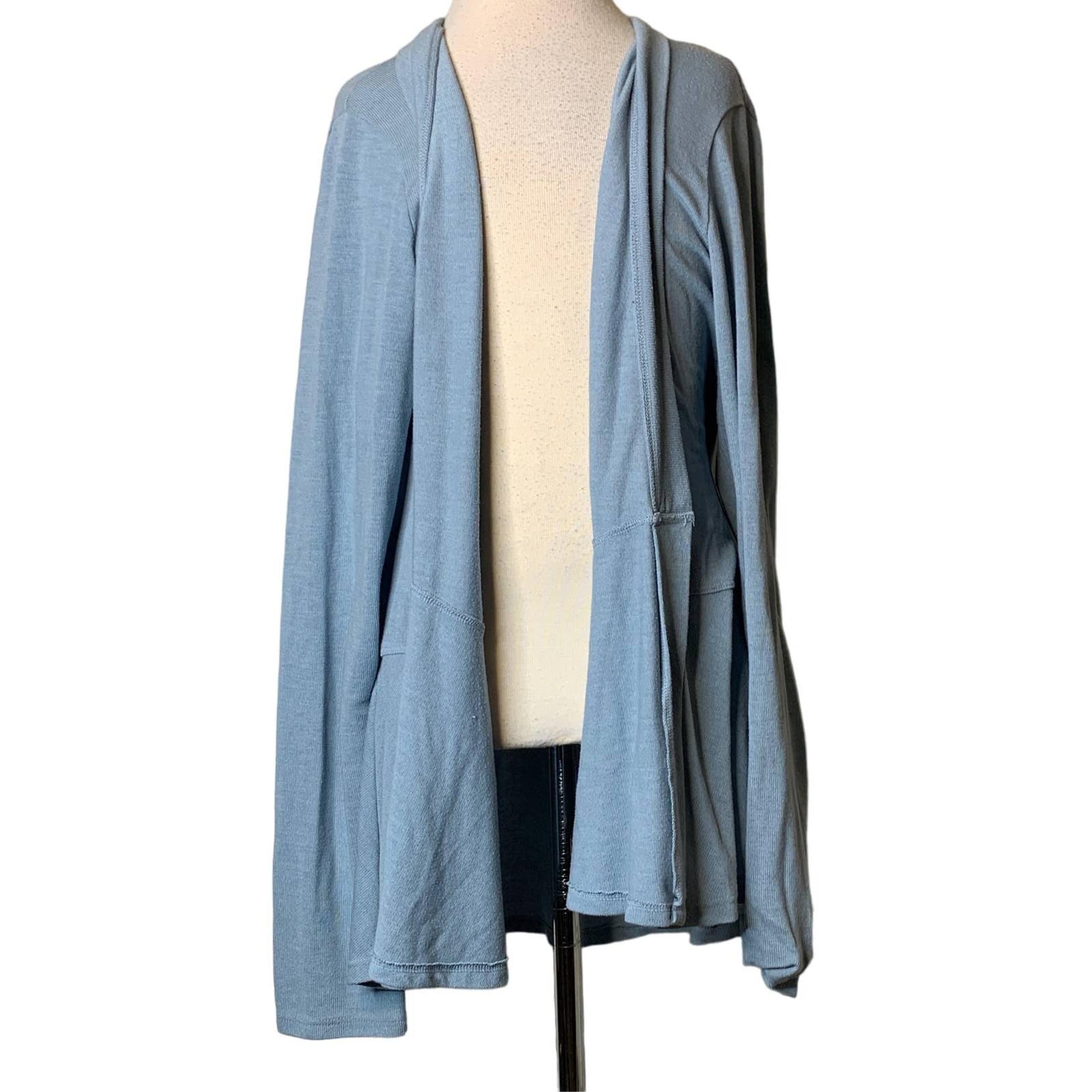 FRESH PRODUCE Blue Open Front Cardigan Sweater