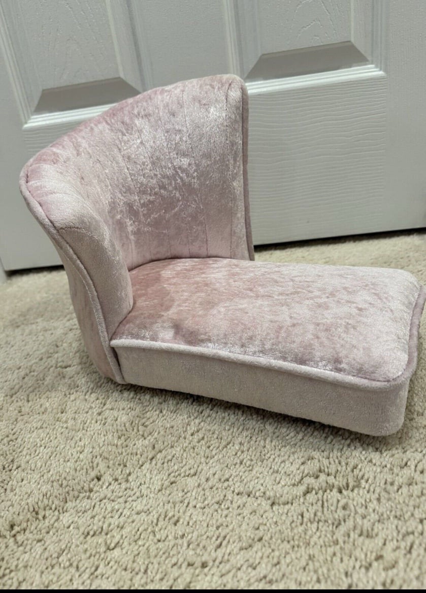 American Girl Pink Couch Velvet Chair