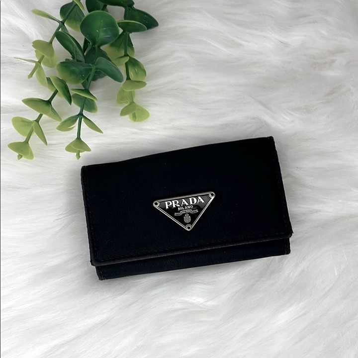 Prada Black Nylon Key Holder