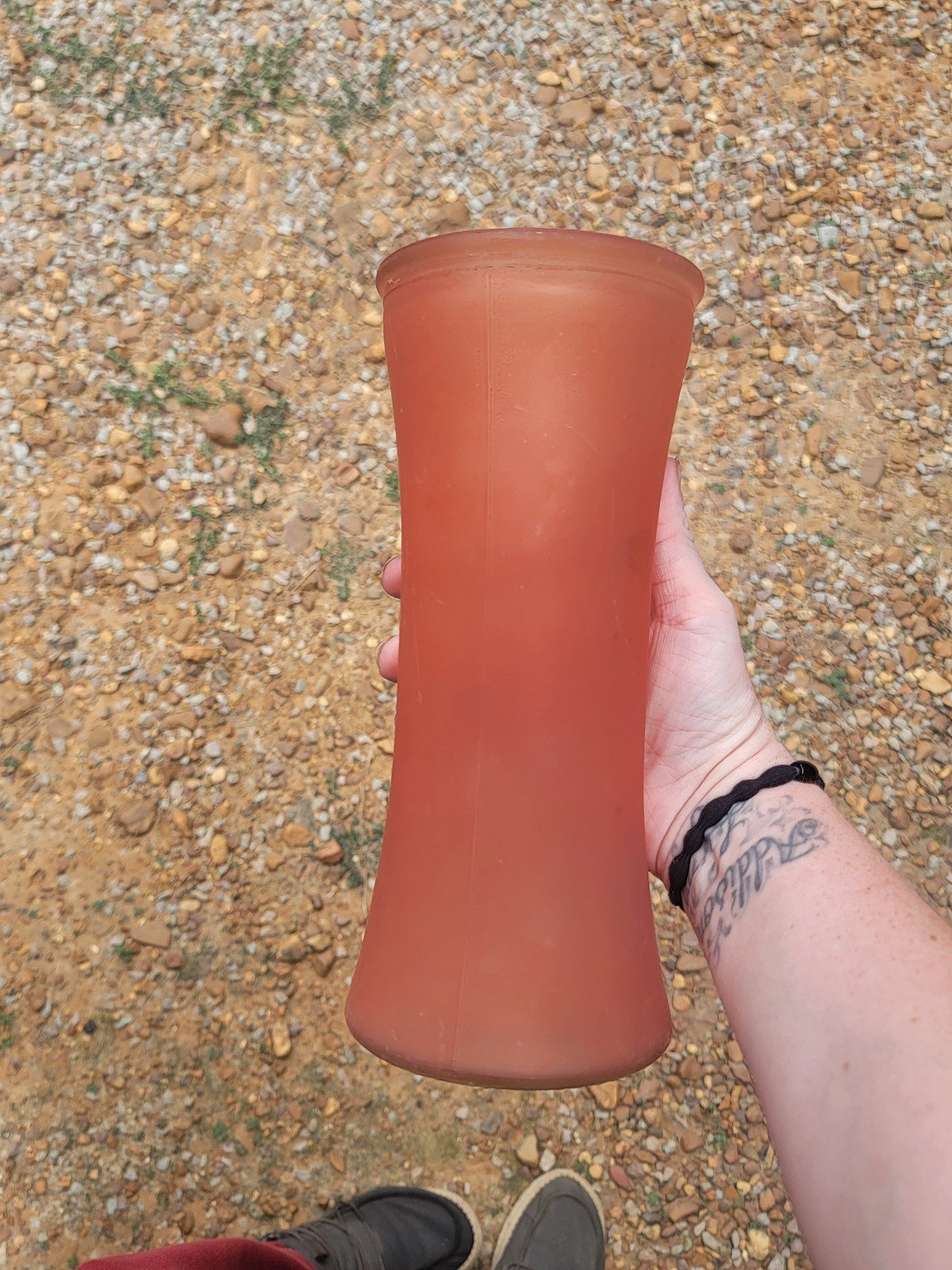 Vintage Matte Red Vase 9.75 Rimmed For Decor