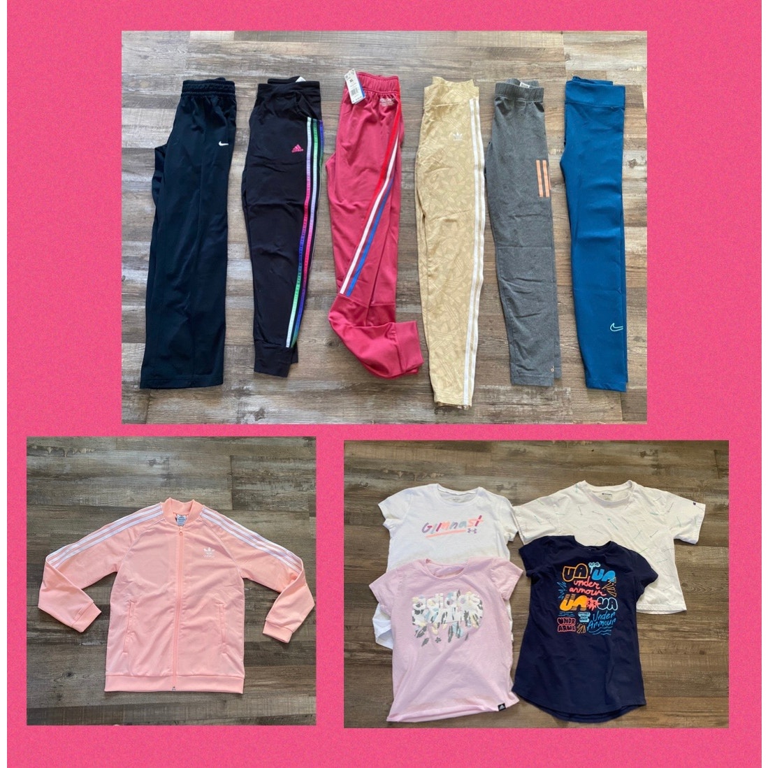 Adidas Nike Under Armour Girls Clothing Lot Athletic Pants Leggings Jacket Tops