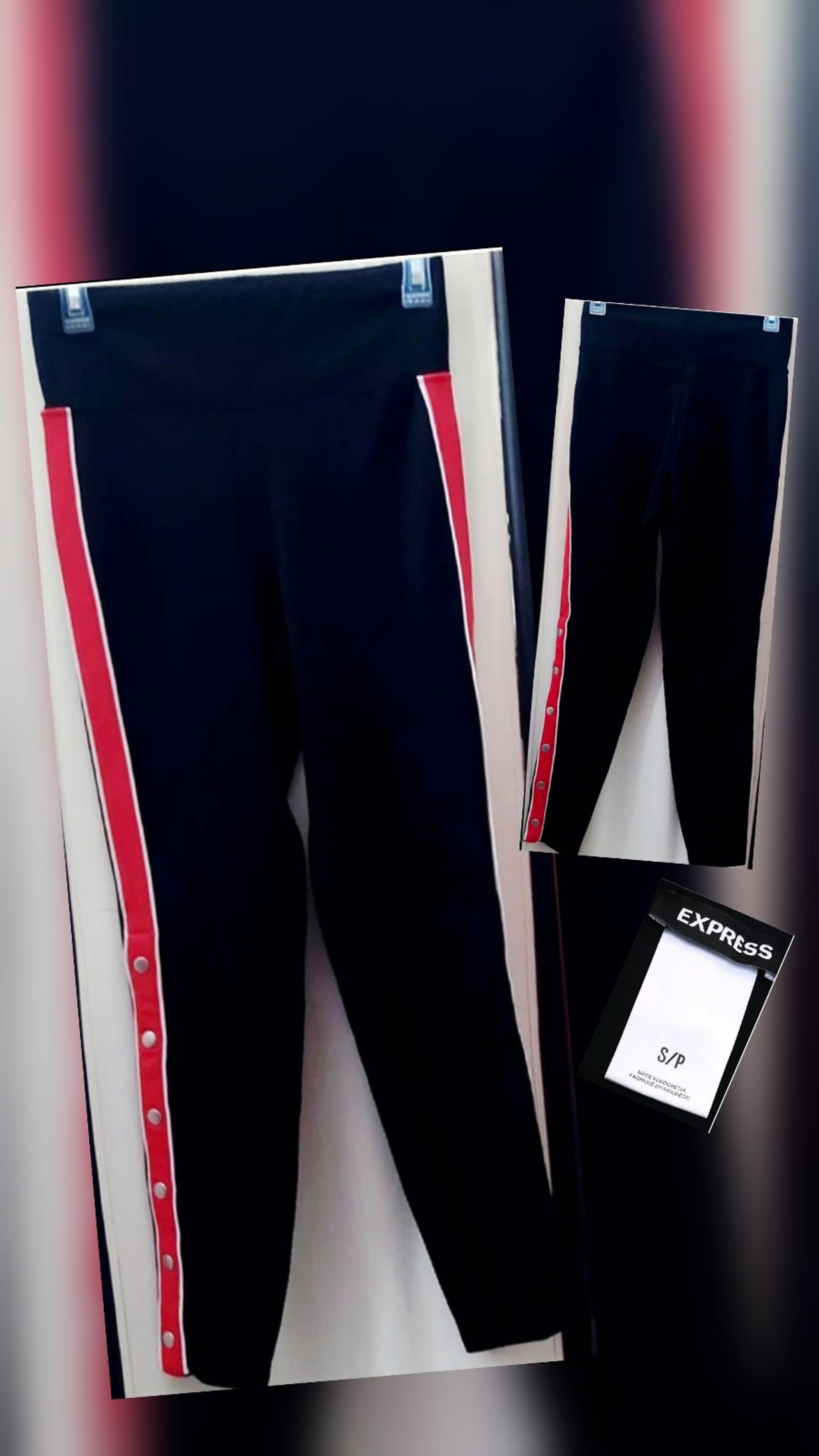 track Leggings with snap buttons on legs size small - Express