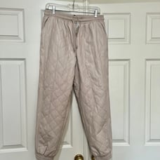 NWT faux leather quilted joggers. Size M
