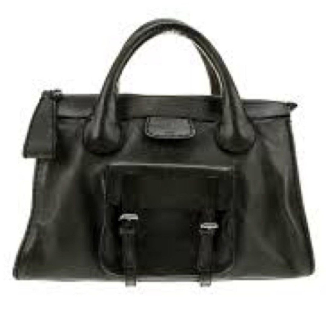 Chloe *RARE* Runway Black Leather Oversized Edith Duffle Bag