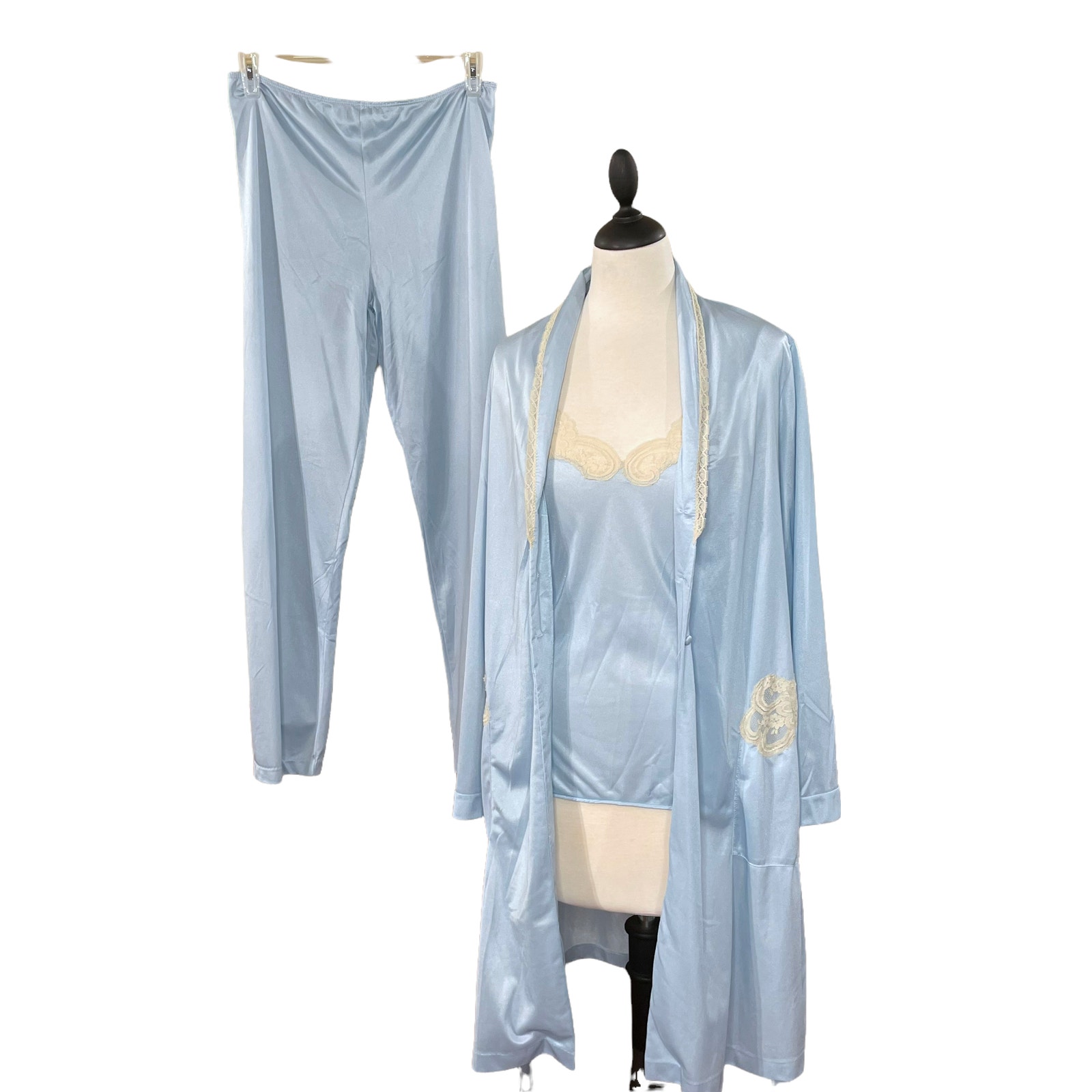 Diane Von Furstenberg Size S 4-Piece Sleep Set Pajama Robe Vtg Feminine Romantic