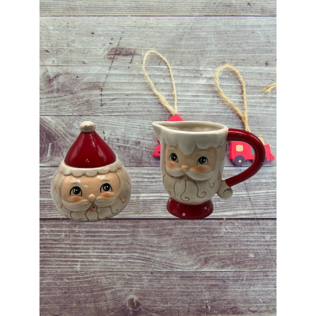 Johanna Parker Santa Sugar and Creamer Christmas Set