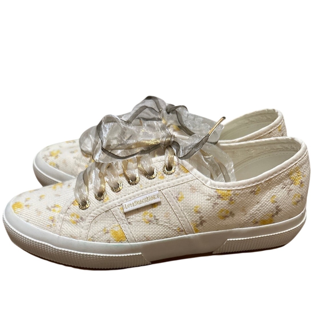 Superga X LoveShackFancy Rose Gold Floral Sneakers Womens Size 8.5 New NWT