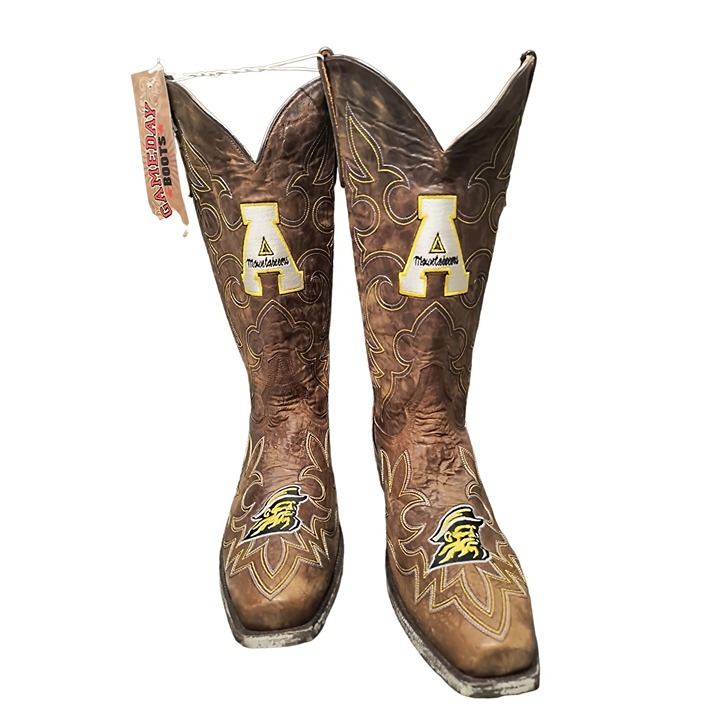 NCAA Appalachian State Mountaineers Embroidered Distressed Men's Gameday Boots