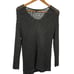 Eileen Fisher Brown Gold Metallic Open Knit Sweater V Neck Sz Lg EUC All Seasons