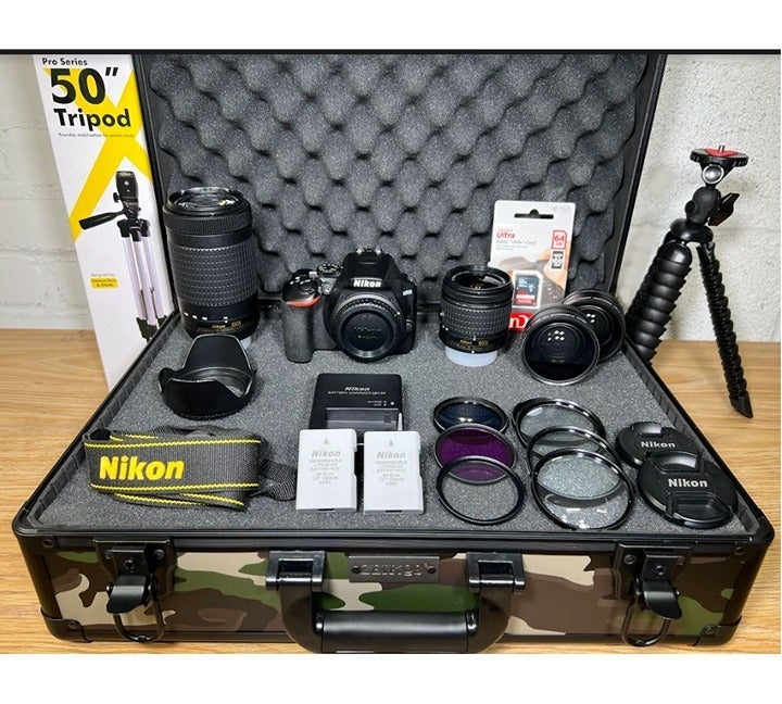 Nikon D3500 24.2mp Camera with DX NIKKOR 18-55mm VR and 70-300mm DX Lens Pro kit