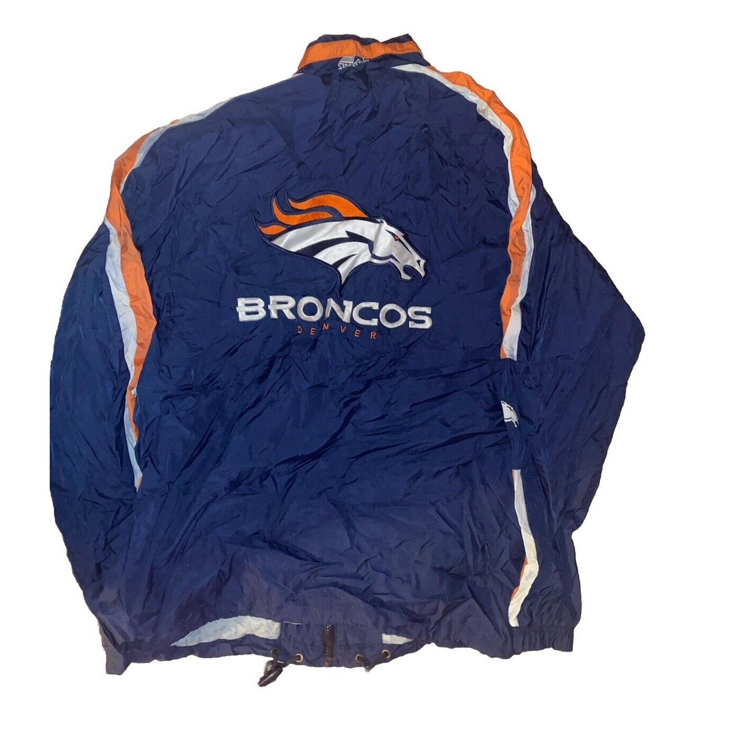 Vintage Denver Broncos Starter NFL Jacket Men Large Wind Breaker Windbreaker Zip