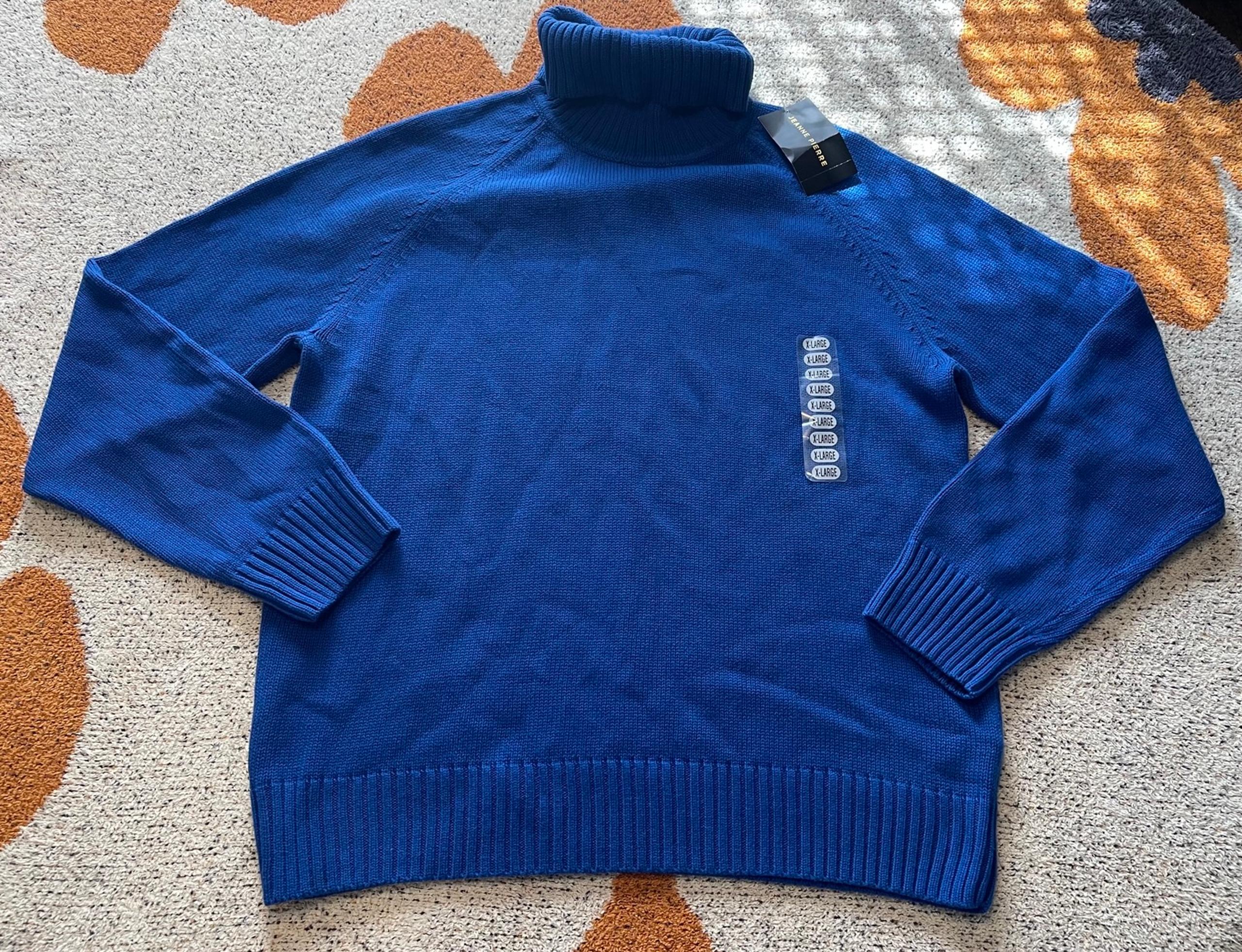 Womens Size XL Royal Blue Jeanne Pierre Turtleneck Sweater NWT