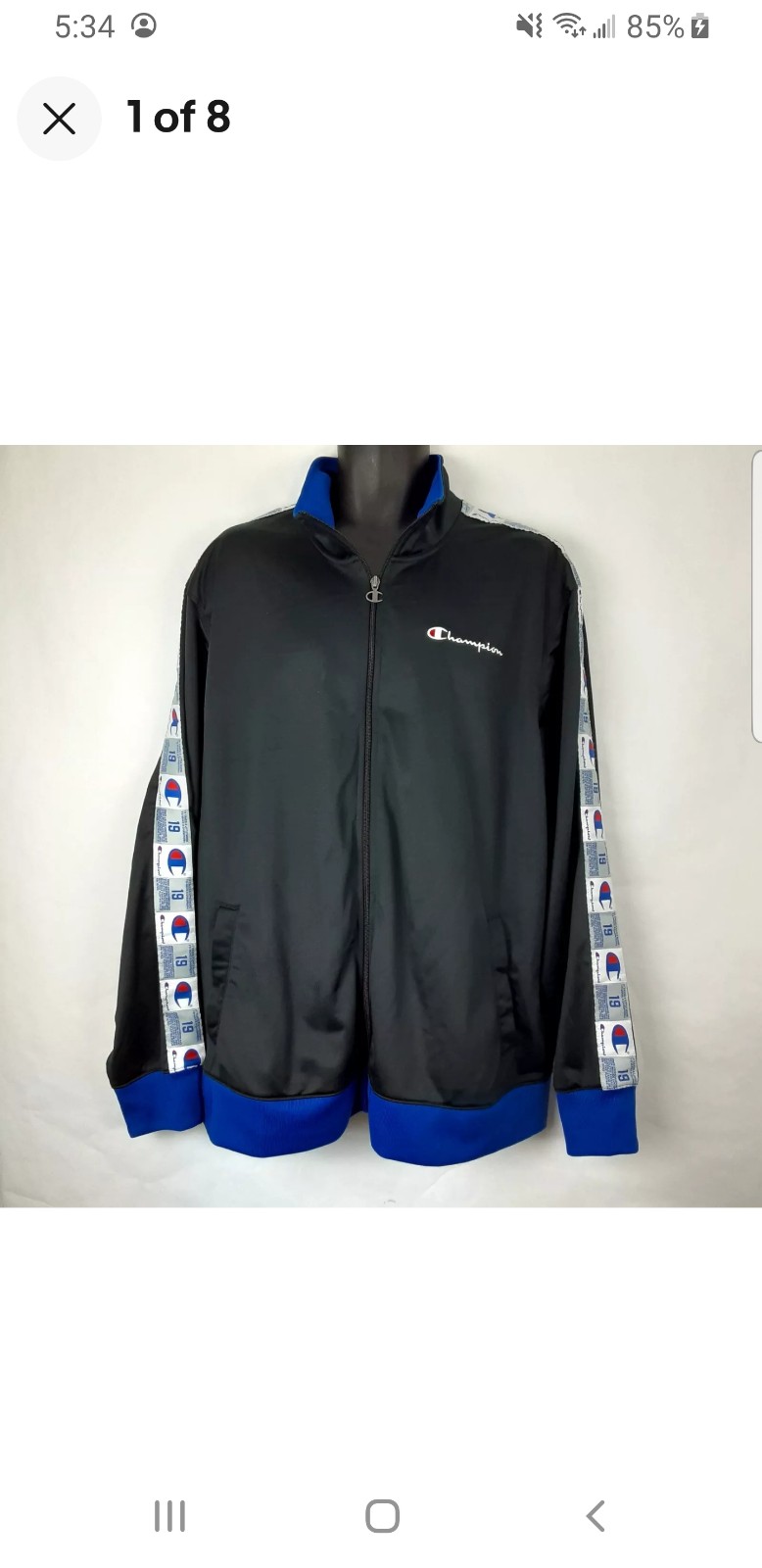 Champion Athletic Track Jacket Adult XXXL Black Labels Sleeve Coat Track Men