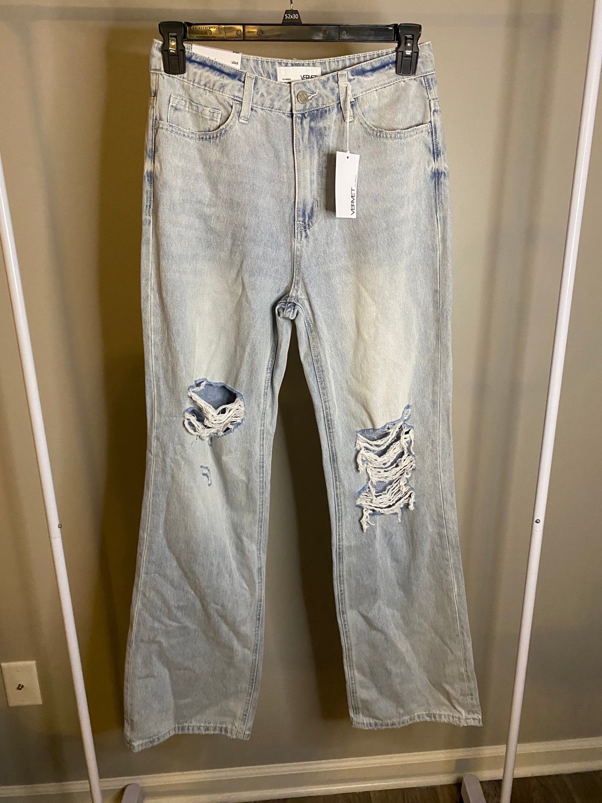 Vervet Leslie 90s vintage flare distressed bleached jeans