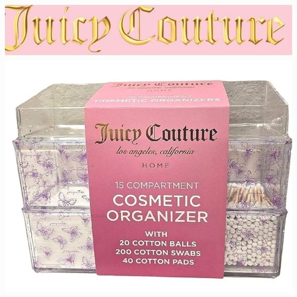 Juicy Couture Home Signature Logo Butterfly 15-Compartment Cosmetic Organizer