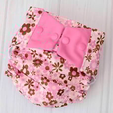 Pink Flower One Size Cloth Diaper Cover