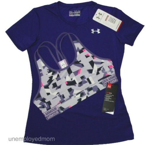 Girls Under Armour Bra & Tee Youth Athletic Top T Shirt Sportswear Sports Lot