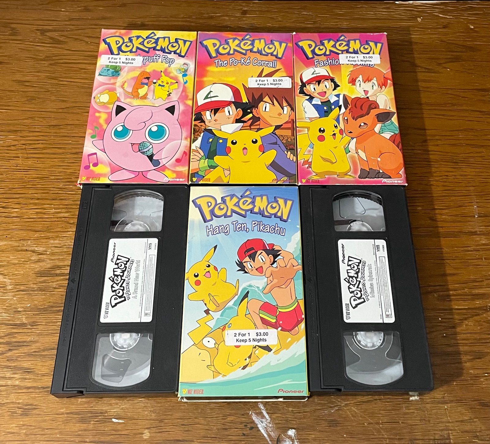 Lot Of 6 Pokemon VHS Tapes / Pioneer / Nintendo / Pokemon Video / 1997 / 1998