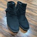 Born Montilla Women Black Leather Ankle Booties Tassel Boots Zip Size 9 Suede