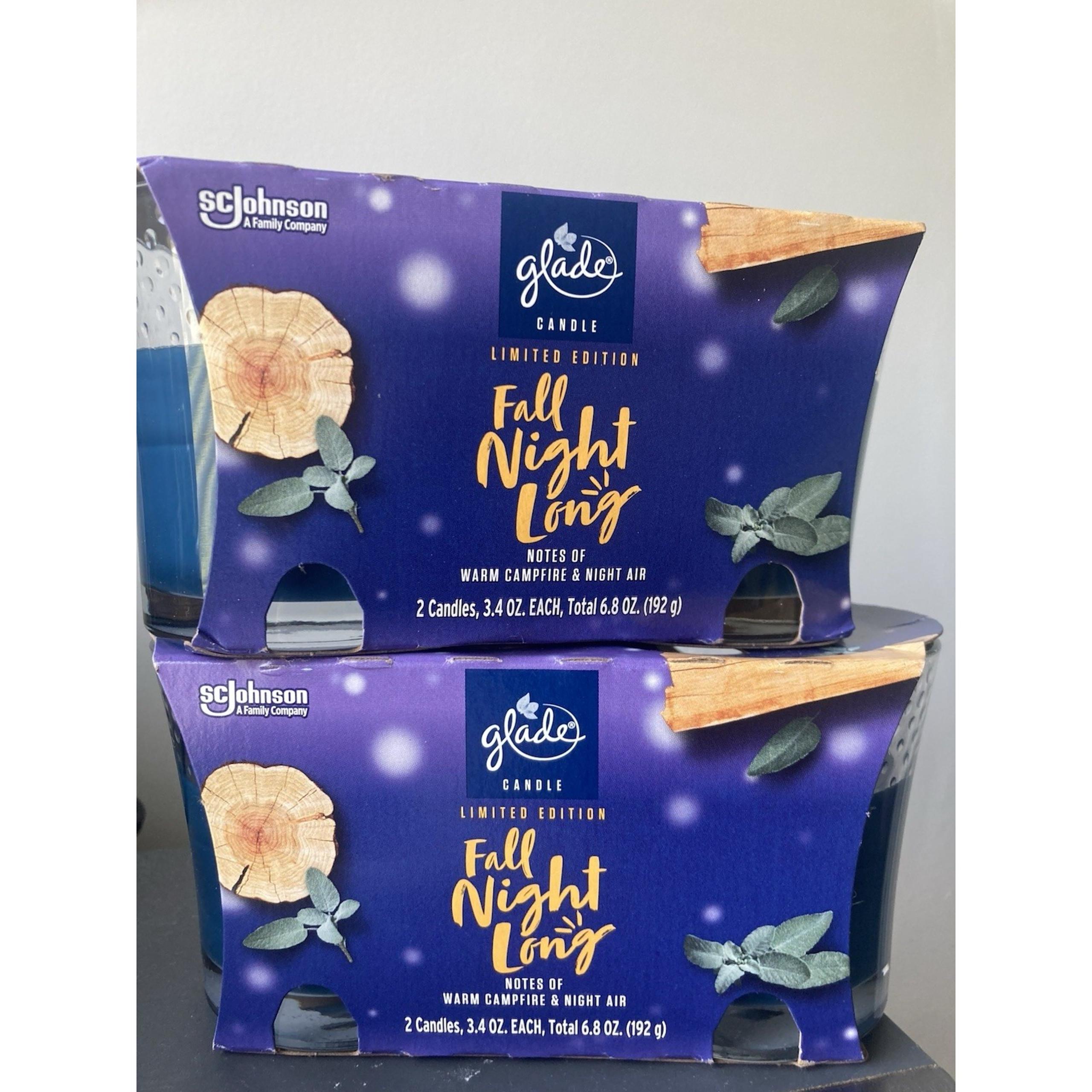 2 Limited Edition Fall Night Long 2 Pkg, Total 4 Single Wick Wax Candles **NEW**