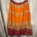 Plus Purple Orange Sequin Embellished Tiered Paisley Midi Peasant Boho Skirt