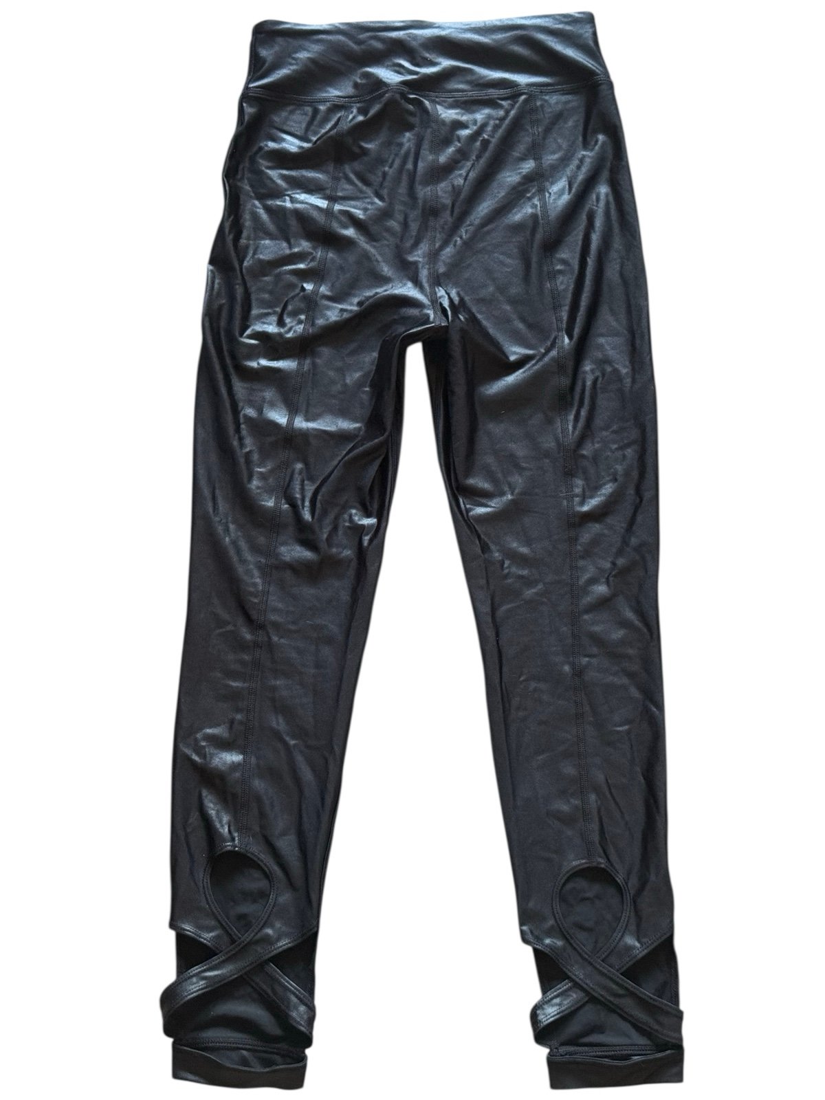 NWOT Good American black faux leather elite cutout leggings size 2