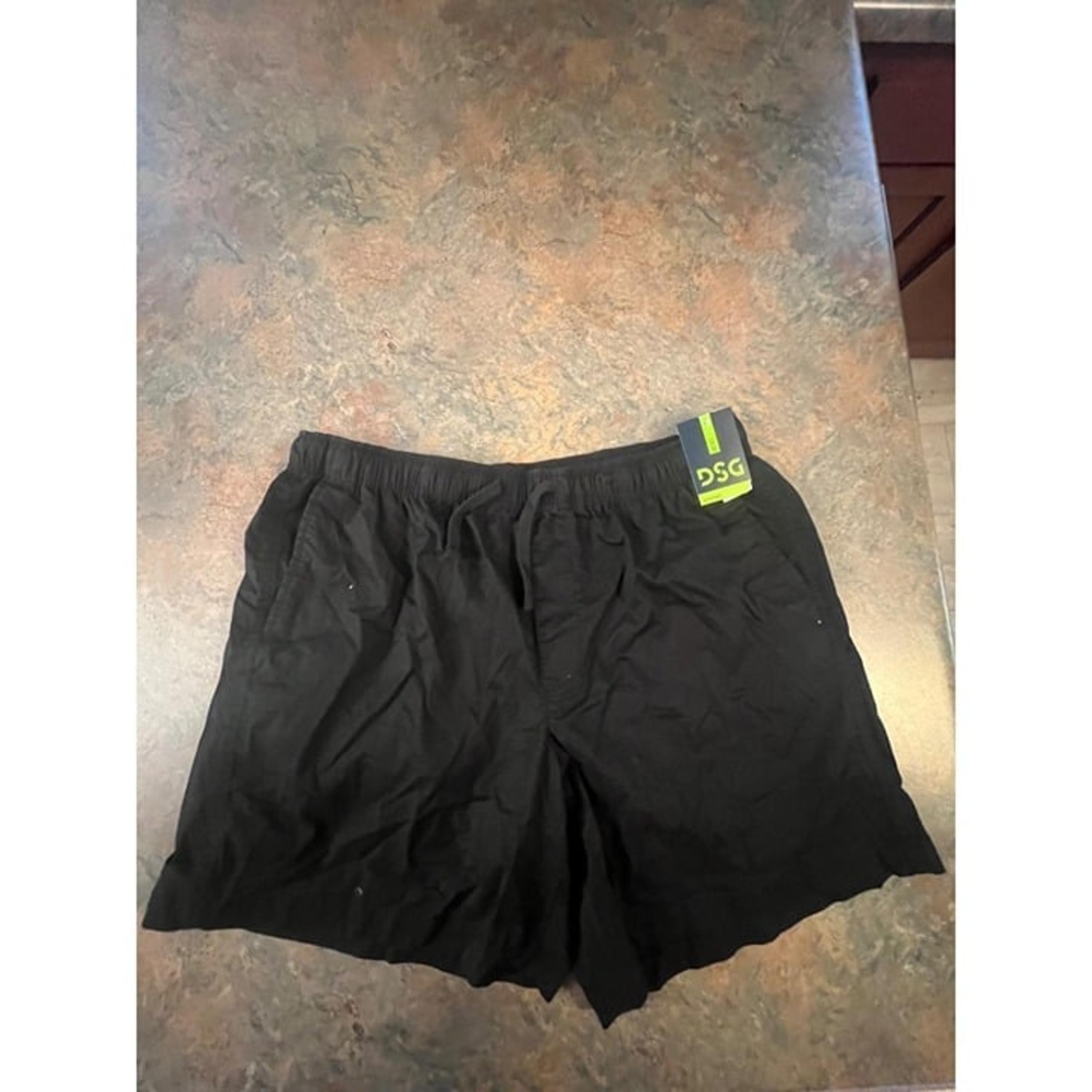 DSG Mens X-Large Cotton Pull-On Shorts Pure Black