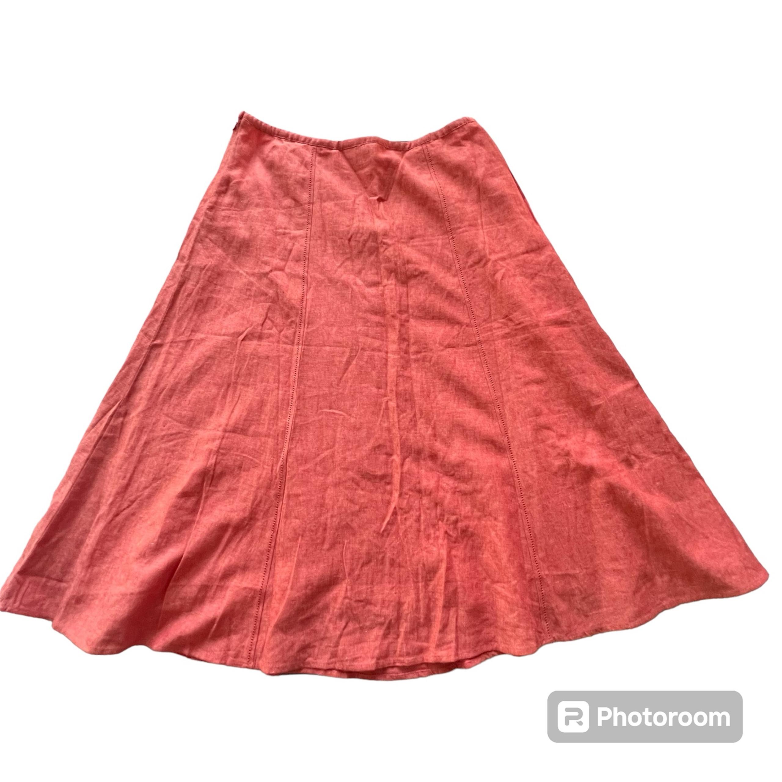 Orvis Women’s  Linen Blend Skirt Size 14 Modest Boho Bohemian Lagenlook Peasant