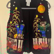 Basic additions, cotton knit blend size large fall Halloween vest