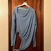 Free People Sweater Womens Medium Blue Waterfall Wrap Waist Tie Lightweight