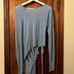Free People Sweater Womens Medium Blue Waterfall Wrap Waist Tie Lightweight