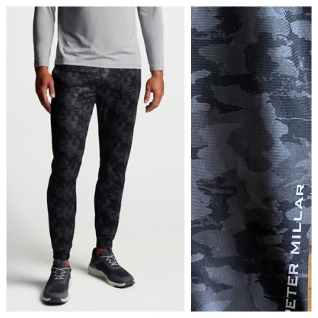 Peter Millar Black Gray Camo Print Crown Sport Active Atlas Performance Pants